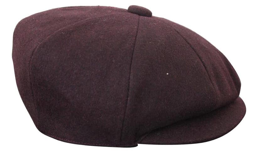 HT6363 - Boné masculino vintage de tweed estilo Peaky Blinders - Marrom/Vinho