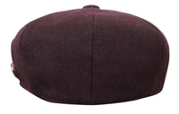HT6363 - Boné masculino vintage de tweed estilo Peaky Blinders - Marrom/Vinho