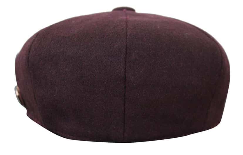 HT6363 - Boné masculino vintage de tweed estilo Peaky Blinders - Marrom/Vinho