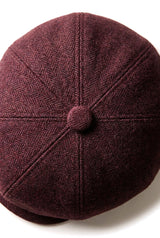 HT6363 - Boné masculino vintage de tweed estilo Peaky Blinders - Marrom/Vinho
