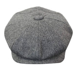 HT6364 - Boné masculino estilo jornaleiro Peaky Blinders em tweed espinha de peixe