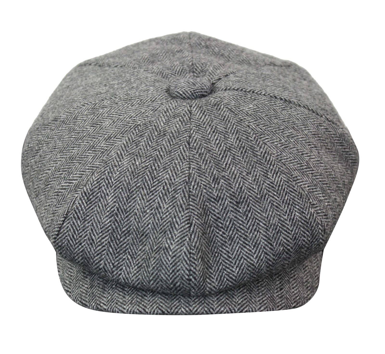 HT6364 - Boné masculino estilo jornaleiro Peaky Blinders em tweed espinha de peixe