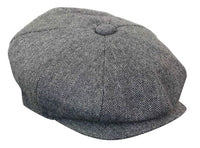 HT6364 - Boné masculino estilo jornaleiro Peaky Blinders em tweed espinha de peixe