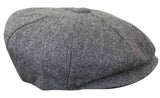 HT6364 - Boné masculino estilo jornaleiro Peaky Blinders em tweed espinha de peixe