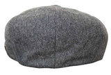 HT6364 - Boné masculino estilo jornaleiro Peaky Blinders em tweed espinha de peixe