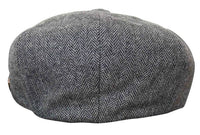 HT6364 - Boné masculino estilo jornaleiro Peaky Blinders em tweed espinha de peixe