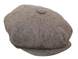 HT6364 - Boné masculino estilo jornaleiro Peaky Blinders em tweed espinha de peixe