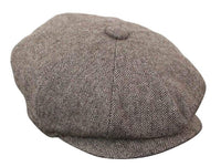 HT6364 - Boné masculino estilo jornaleiro Peaky Blinders em tweed espinha de peixe