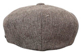 HT6364 - Boné masculino estilo jornaleiro Peaky Blinders em tweed espinha de peixe