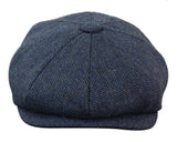 HT6364 - Boné masculino estilo jornaleiro Peaky Blinders em tweed espinha de peixe