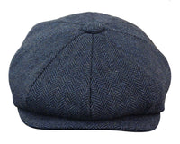 HT6364 - Boné masculino estilo jornaleiro Peaky Blinders em tweed espinha de peixe