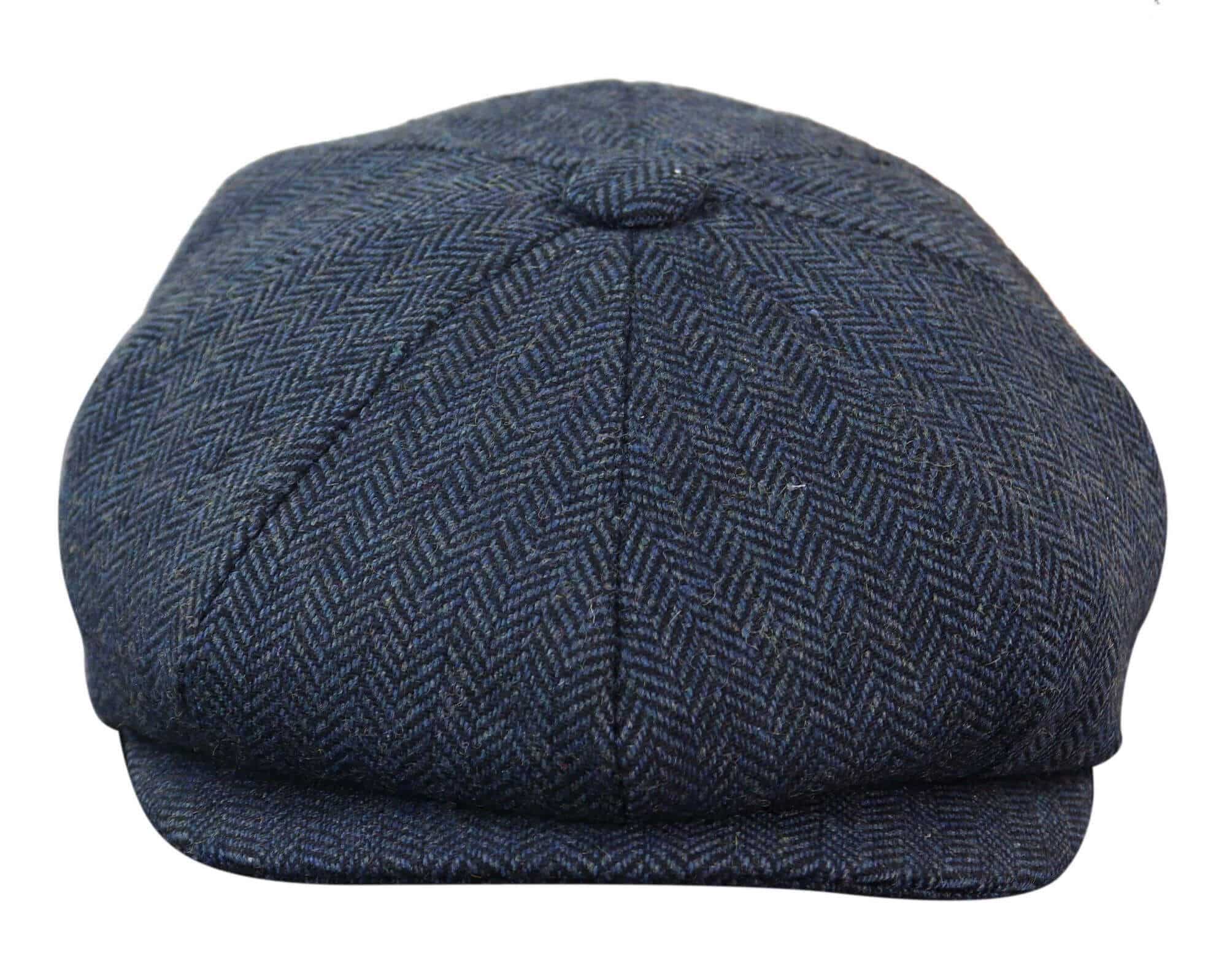 HT6364 - Boné masculino estilo jornaleiro Peaky Blinders em tweed espinha de peixe