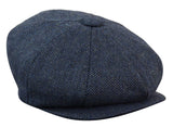 HT6364 - Boné masculino estilo jornaleiro Peaky Blinders em tweed espinha de peixe