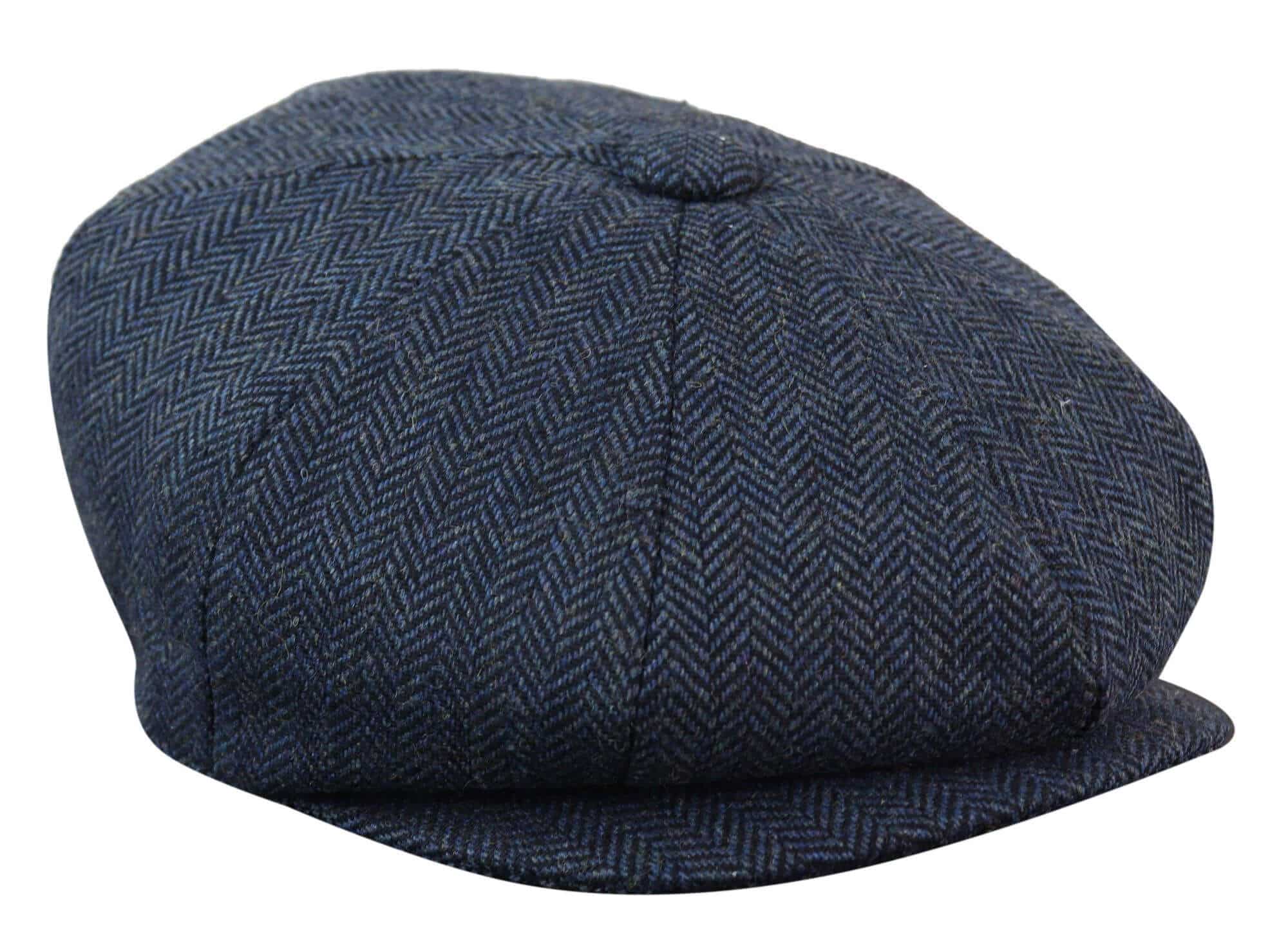 HT6364 - Boné masculino estilo jornaleiro Peaky Blinders em tweed espinha de peixe