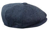 HT6364 - Boné masculino estilo jornaleiro Peaky Blinders em tweed espinha de peixe