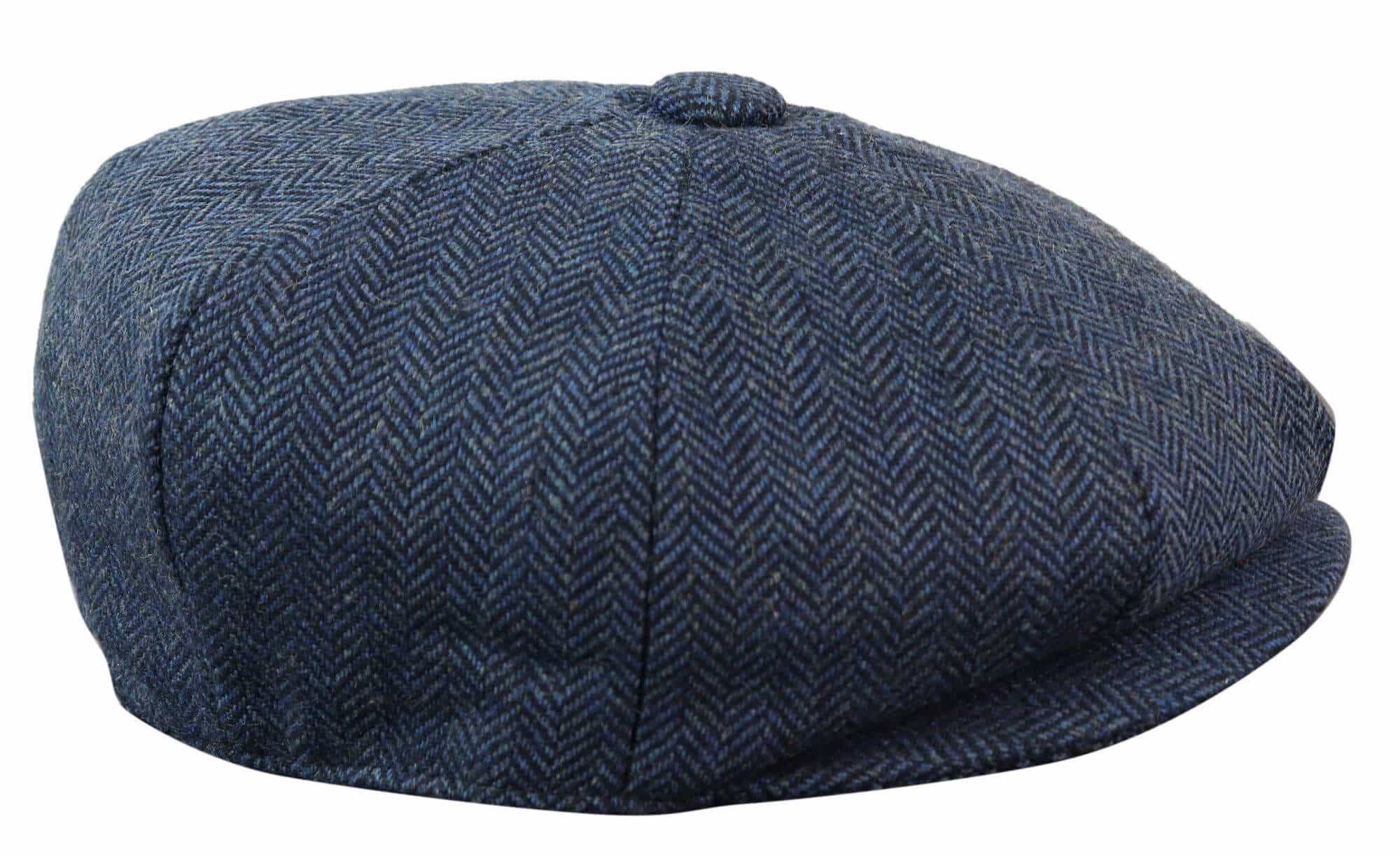 HT6364 - Boné masculino estilo jornaleiro Peaky Blinders em tweed espinha de peixe