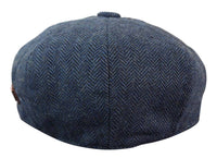 HT6364 - Boné masculino estilo jornaleiro Peaky Blinders em tweed espinha de peixe