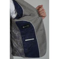 Hugo - Blazer masculino xadrez cinza