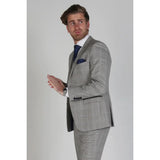 Hugo - Blazer masculino xadrez cinza