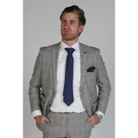 Hugo - Blazer masculino xadrez cinza