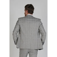 Hugo - Blazer masculino xadrez cinza