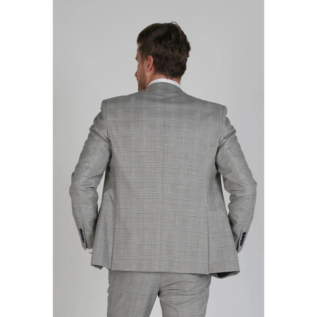 Hugo - Blazer masculino xadrez cinza