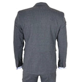 IM41 - Terno de tweed espinha de peixe cinza de 3 peças para homem