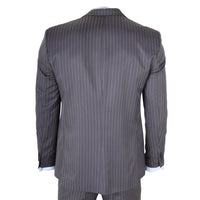 IM44 - Terno masculino risca de giz cinza de 3 peças estilo Shelby