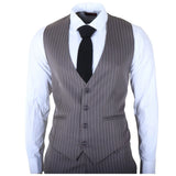 IM44 - Terno masculino risca de giz cinza de 3 peças estilo Shelby