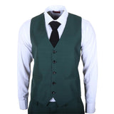 IM52 - Terno masculino de três peças com estampa xadrez verde e corte sob medida.