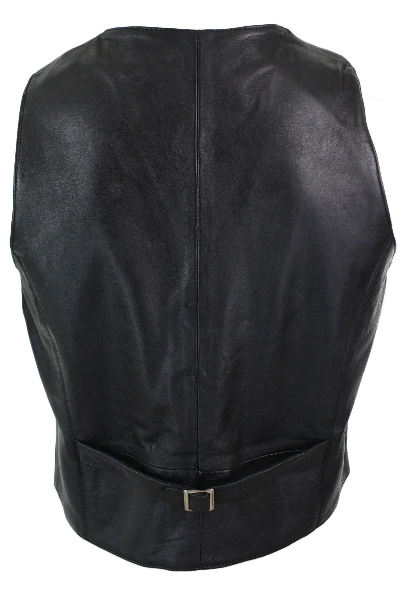 Infinity 153 Napa - Colete Masculino em Couro Legítimo, Estilo Clássico Vintage Retrô, Preto