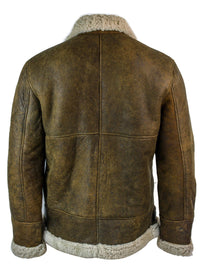 Jaqueta masculina vintage Infinity EK02 em pele de carneiro sherling creme, estilo piloto da Força Aérea Real Britânica (RAF).