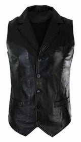 Colete masculino de couro legítimo marrom claro e preto, estilo vintage retrô.
