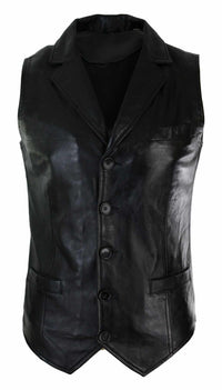 Colete masculino de couro legítimo marrom claro e preto, estilo vintage retrô.
