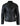 Jaqueta masculina de couro legítimo, corte slim, estilo motociclista, com listras nas mangas e fechamento em zíper.