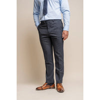 Calças listradas azul-marinho masculinas Invincible