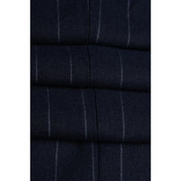 Colete masculino Invincible azul-marinho com risca de giz