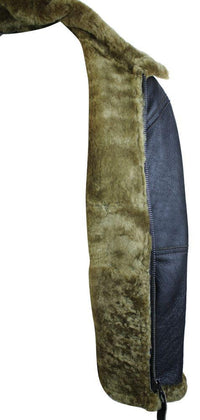 Jaqueta masculina original da RAF em pele de carneiro marrom, estilo piloto, clássica, cor gengibre.