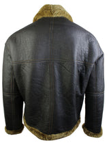 Jaqueta masculina original da RAF em pele de carneiro marrom, estilo piloto, clássica, cor gengibre.