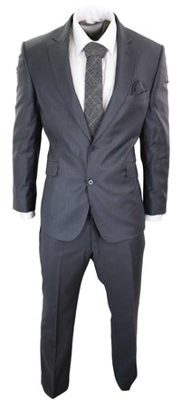Terno formal masculino cinza de lã