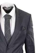 Terno formal masculino cinza de lã