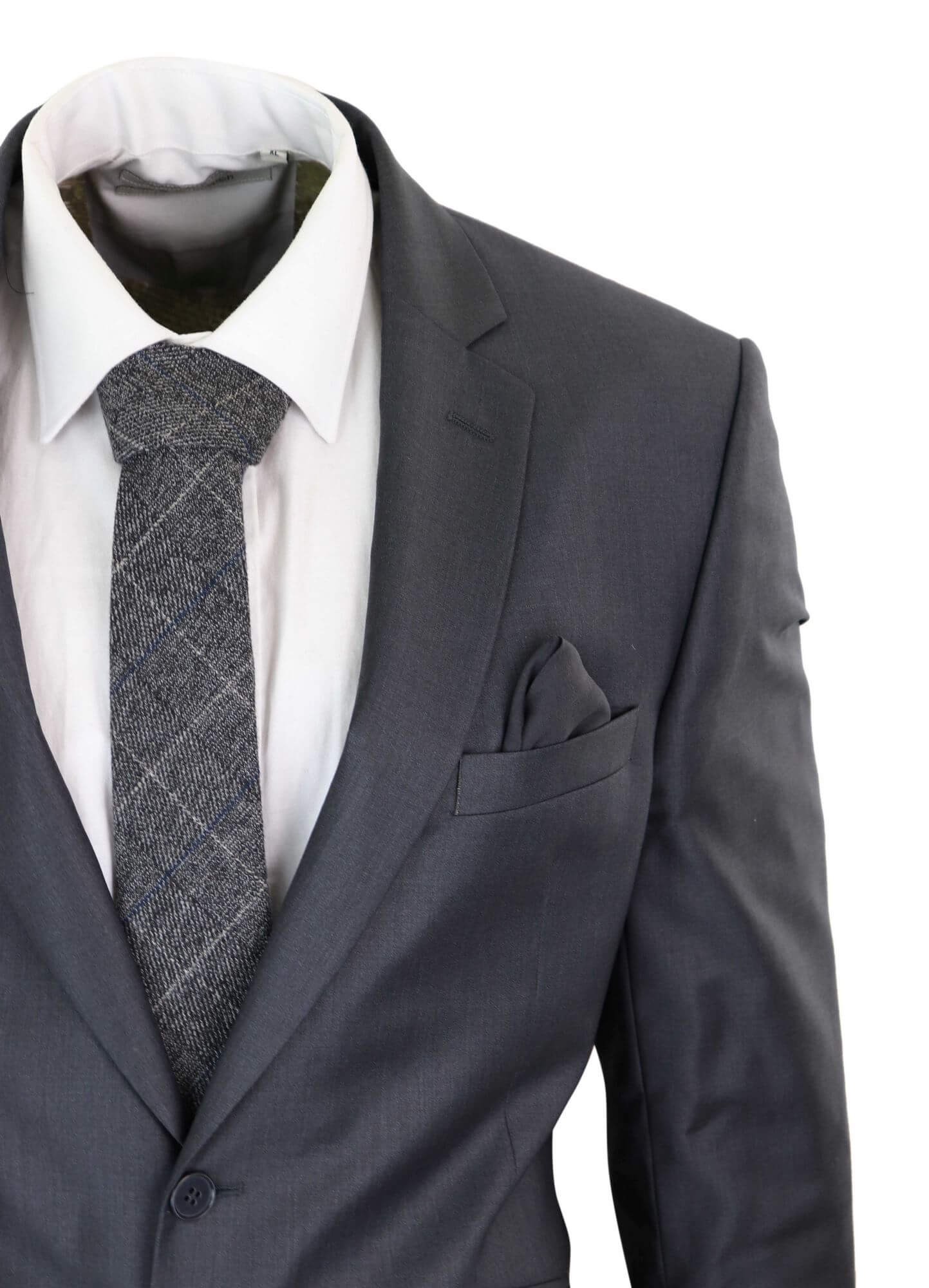 Terno formal masculino cinza de lã