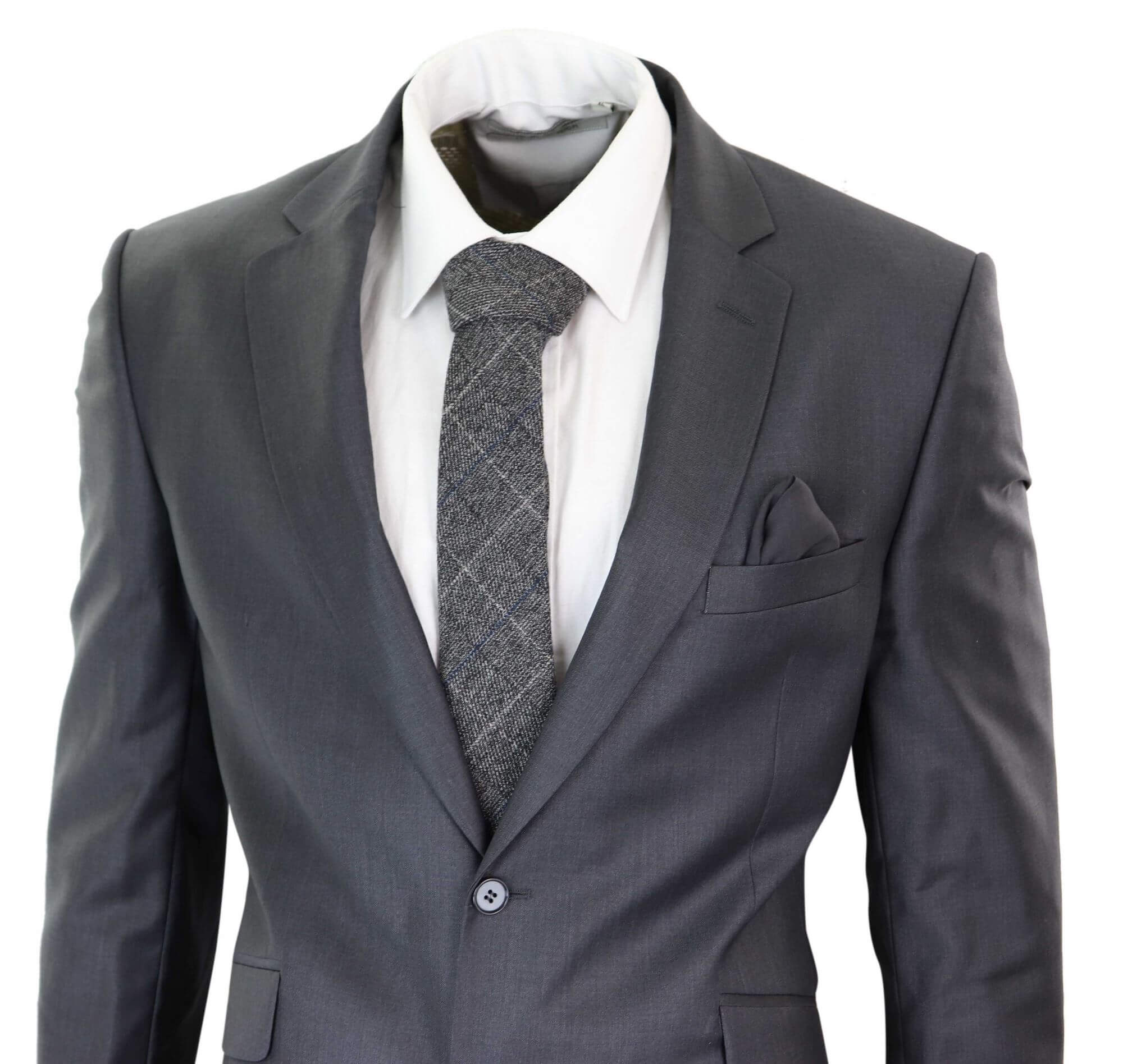 Terno formal masculino cinza de lã