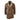 Jaqueta masculina 3/4 estilo duffle em pele de carneiro com zíper longo e botões - Bege