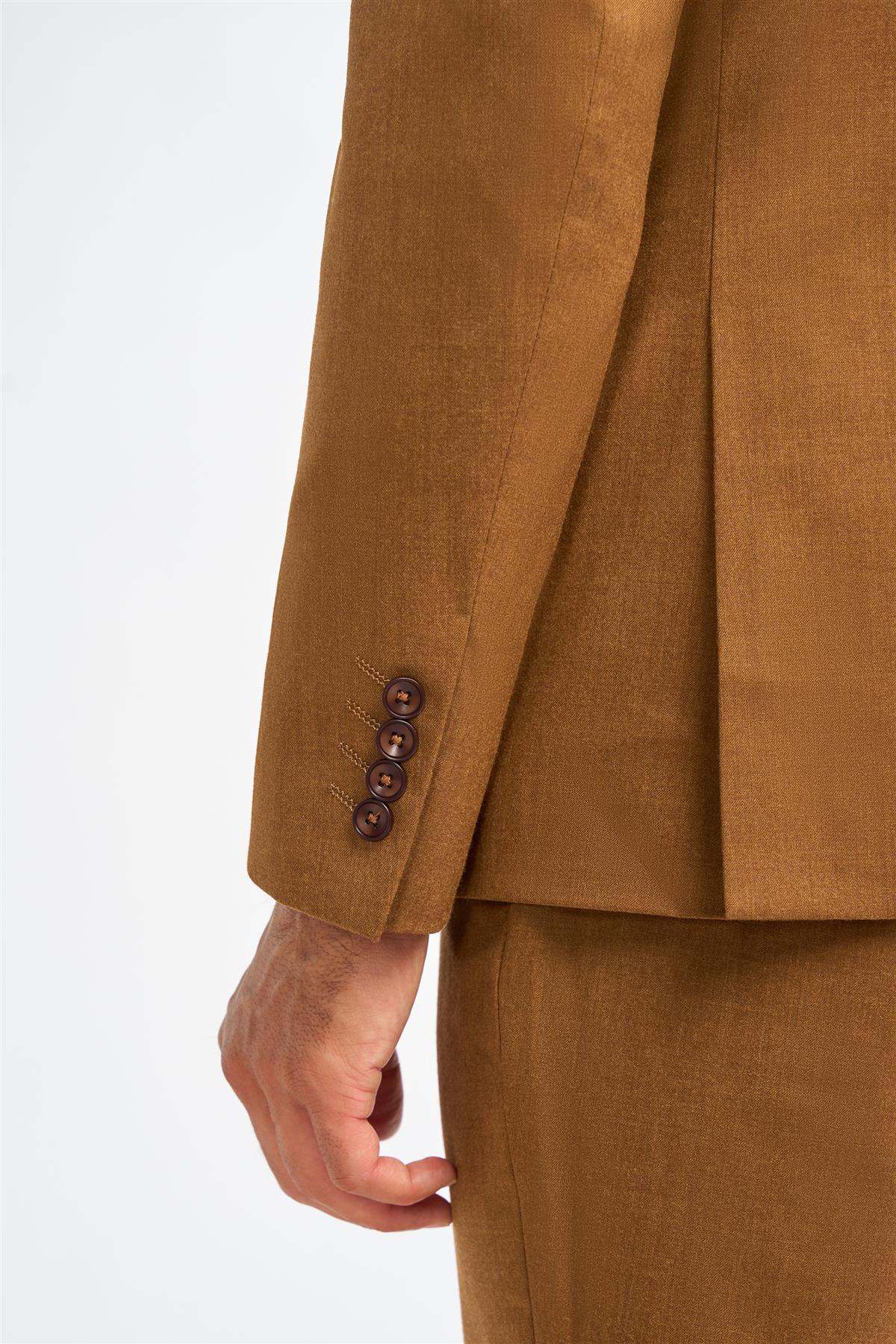 James - Blazer masculino em lã marrom-camel