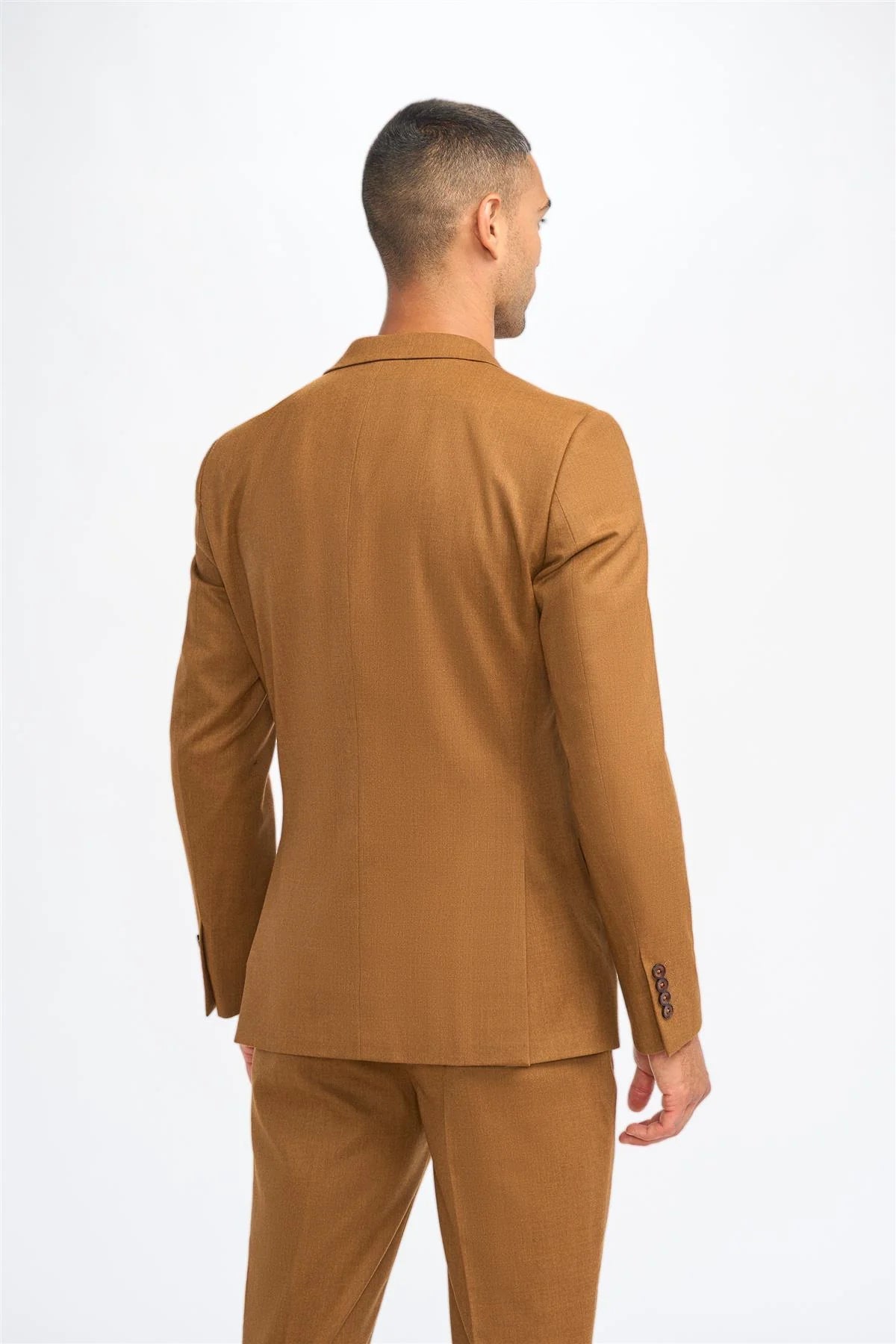 James - Blazer masculino em lã marrom-camel
