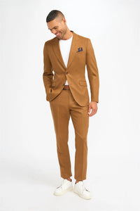 James - Blazer masculino em lã marrom-camel