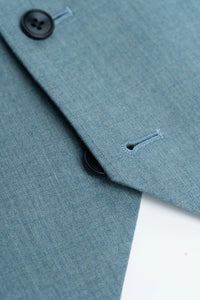James - Terno masculino azul claro de 3 peças com textura