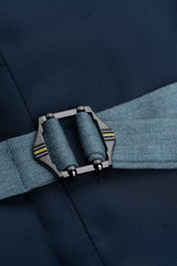 James - Terno masculino azul claro de 3 peças com textura