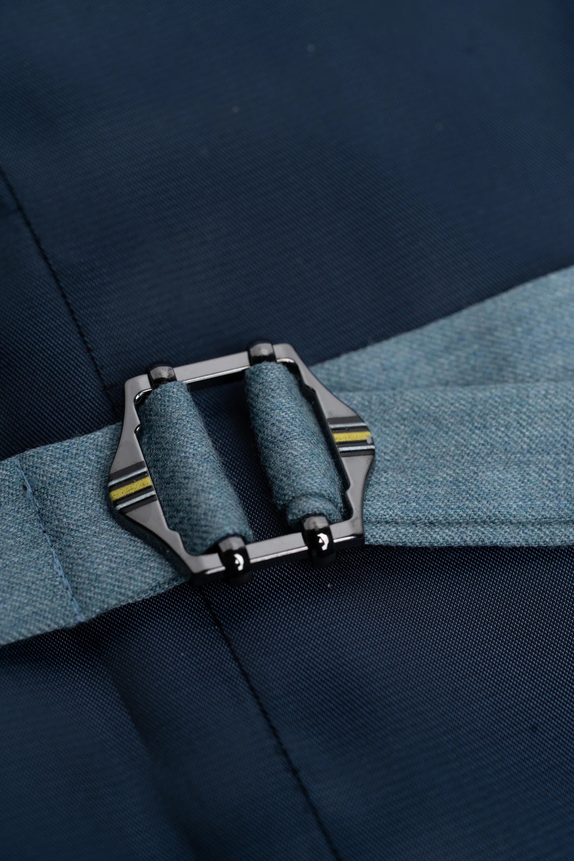 James - Terno masculino azul claro de 3 peças com textura